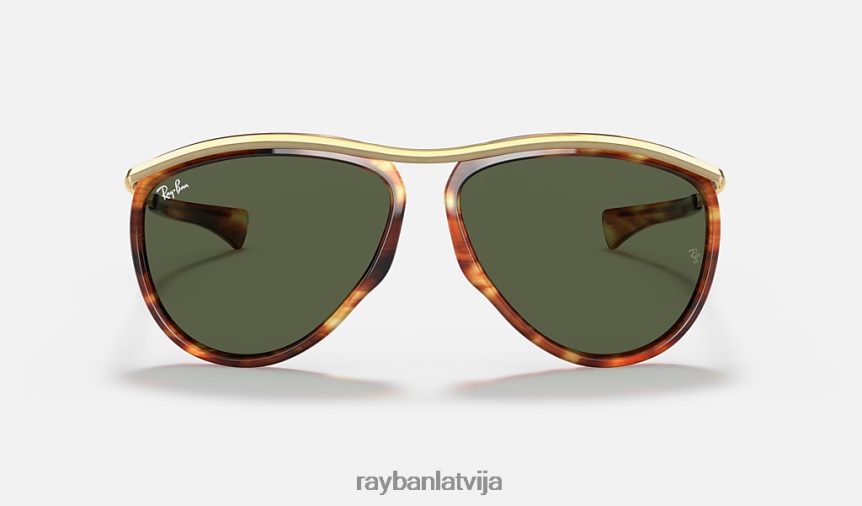 aviatoru olimpietis pulēta svītraina havana/zaļa F0L86X1023 vīriešiem Ray-Ban saulesbrilles