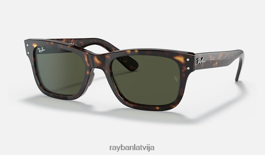 burbanks pulēta havana/zaļa F0L86X287 vīriešiem Ray-Ban saulesbrilles