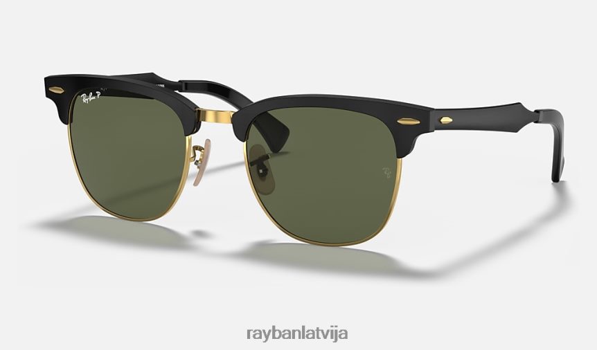clubmaster alumīnijs pulēta melna uz zelta/zaļa F0L86X829 vīriešiem Ray-Ban saulesbrilles