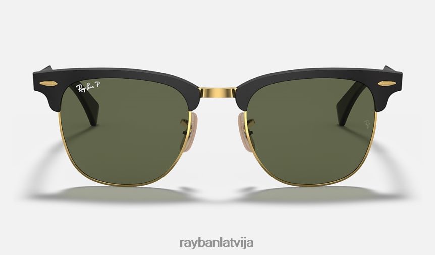 clubmaster alumīnijs pulēta melna uz zelta/zaļa F0L86X829 vīriešiem Ray-Ban saulesbrilles