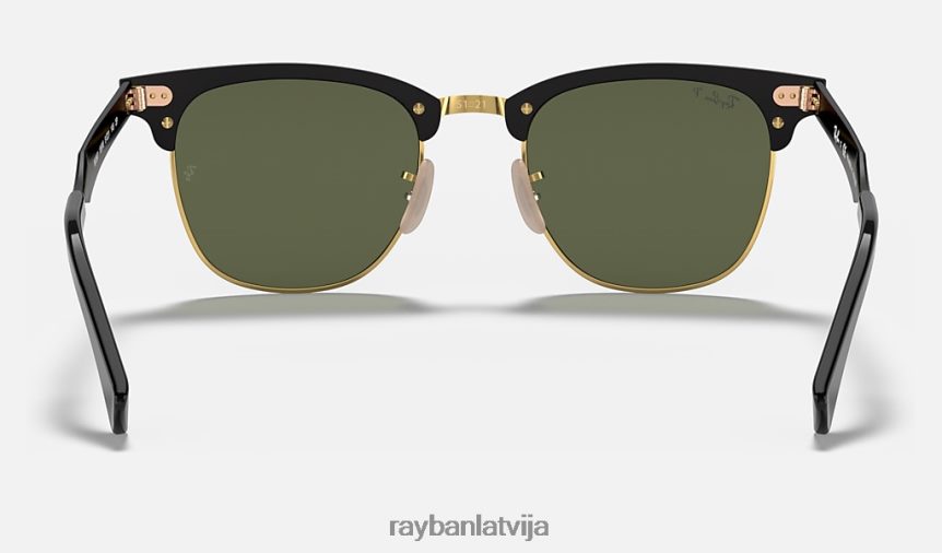 clubmaster alumīnijs pulēta melna uz zelta/zaļa F0L86X829 vīriešiem Ray-Ban saulesbrilles