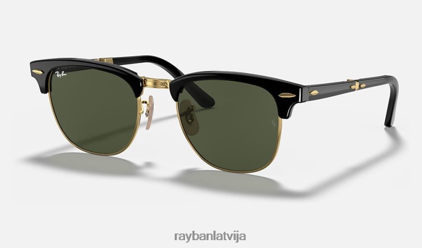 clubmaster locīšana pulēta melna/zaļa F0L86X995 vīriešiem Ray-Ban saulesbrilles
