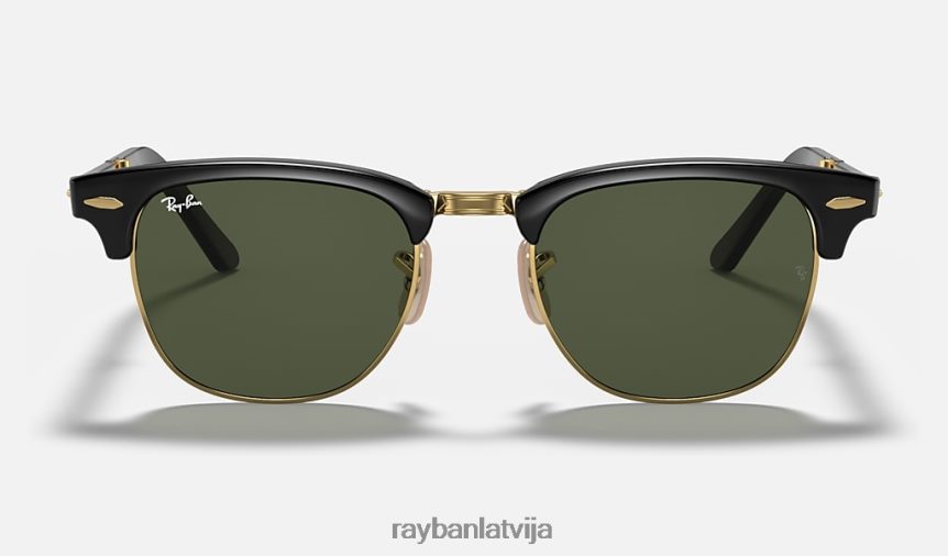 clubmaster locīšana pulēta melna/zaļa F0L86X995 vīriešiem Ray-Ban saulesbrilles