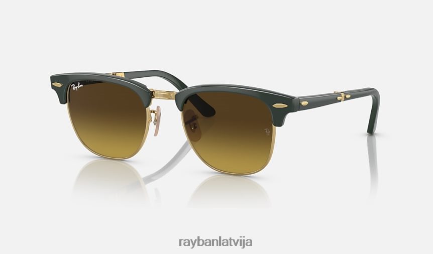 clubmaster locīšana pulēta zaļa uz zelta/brūna F0L86X996 vīriešiem Ray-Ban saulesbrilles