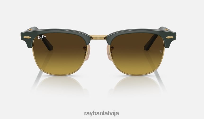 clubmaster locīšana pulēta zaļa uz zelta/brūna F0L86X996 vīriešiem Ray-Ban saulesbrilles
