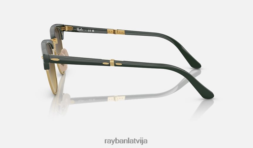 clubmaster locīšana pulēta zaļa uz zelta/brūna F0L86X996 vīriešiem Ray-Ban saulesbrilles