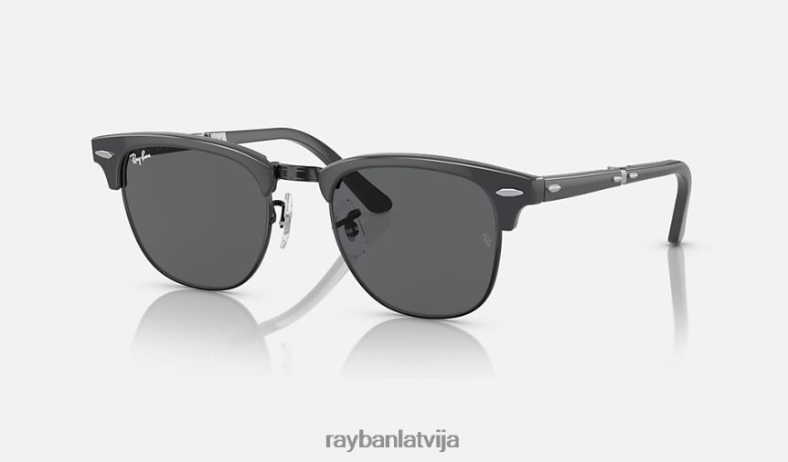 clubmaster locīšana pulēts pelēks uz melna/tumši pelēka F0L86X997 vīriešiem Ray-Ban saulesbrilles