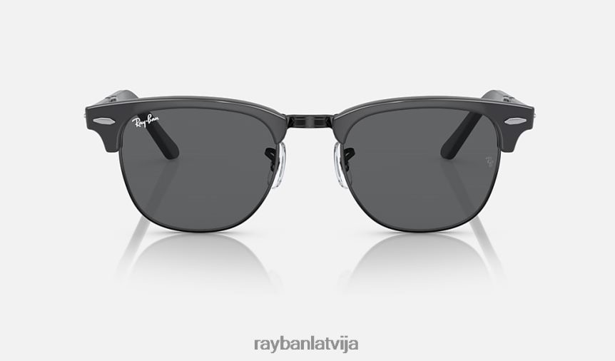 clubmaster locīšana pulēts pelēks uz melna/tumši pelēka F0L86X997 vīriešiem Ray-Ban saulesbrilles
