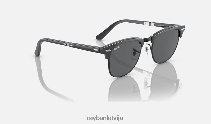 clubmaster locīšana pulēts pelēks uz melna/tumši pelēka F0L86X997 vīriešiem Ray-Ban saulesbrilles