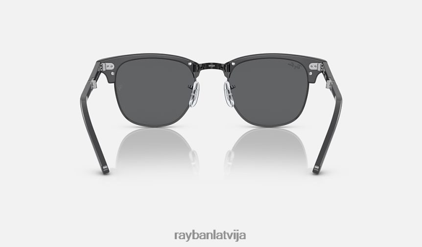 clubmaster locīšana pulēts pelēks uz melna/tumši pelēka F0L86X997 vīriešiem Ray-Ban saulesbrilles