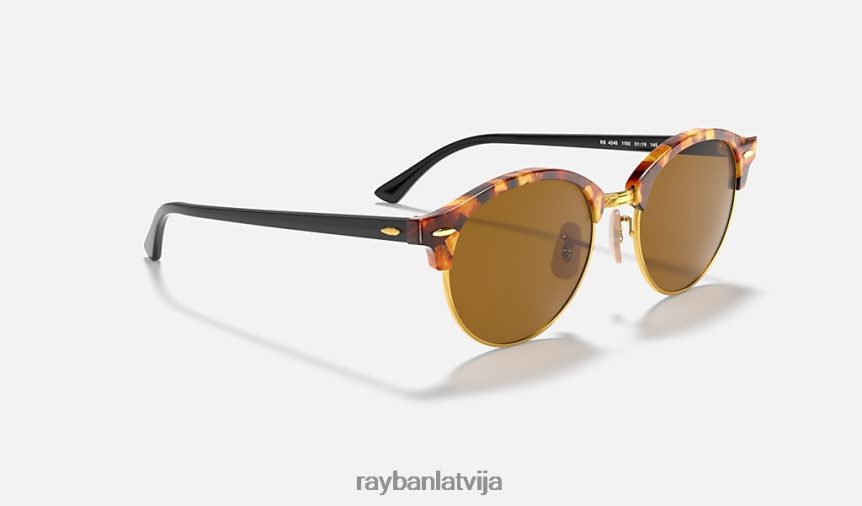 clubround klasika pulēta brūna havana/brūna F0L86X839 vīriešiem Ray-Ban saulesbrilles