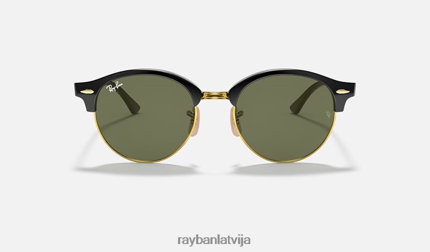 clubround klasika pulēta melna/zaļa F0L86X838 vīriešiem Ray-Ban saulesbrilles