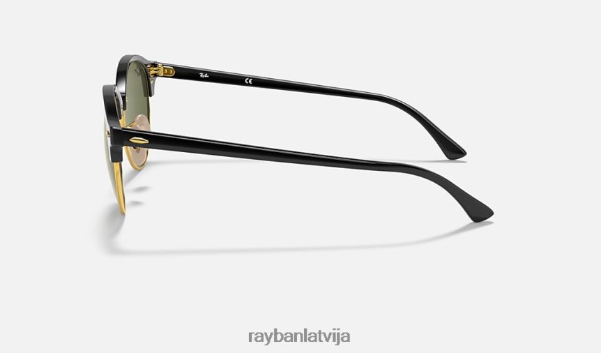clubround klasika pulēta melna/zaļa F0L86X838 vīriešiem Ray-Ban saulesbrilles
