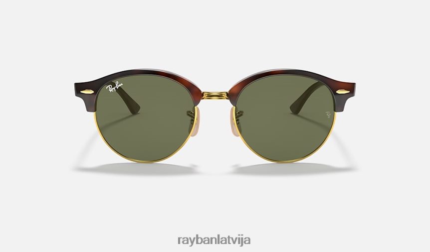 clubround klasika pulēta sarkana havana/zaļa F0L86X837 vīriešiem Ray-Ban saulesbrilles