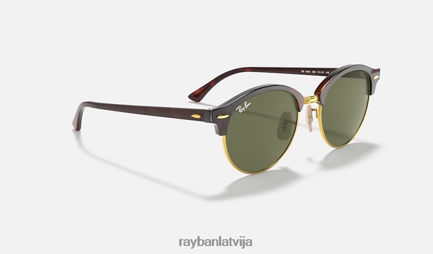 clubround klasika pulēta sarkana havana/zaļa F0L86X837 vīriešiem Ray-Ban saulesbrilles