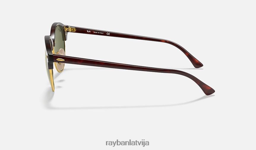 clubround klasika pulēta sarkana havana/zaļa F0L86X837 vīriešiem Ray-Ban saulesbrilles