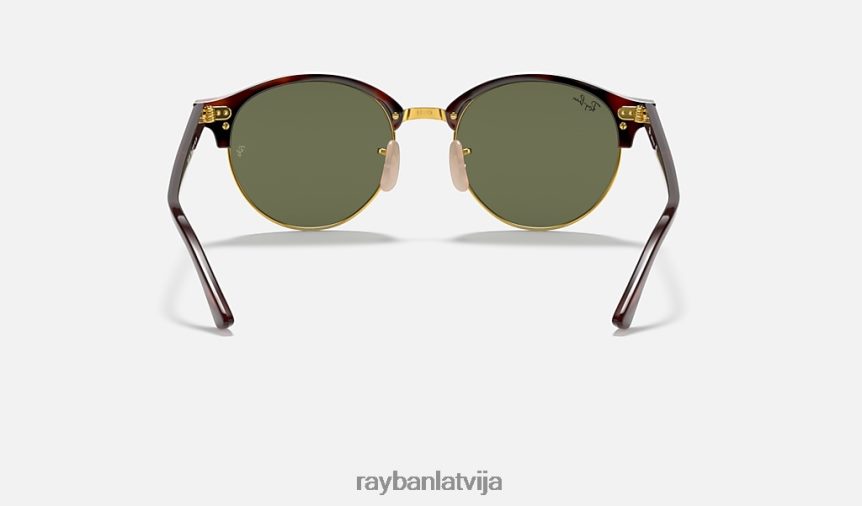 clubround klasika pulēta sarkana havana/zaļa F0L86X837 vīriešiem Ray-Ban saulesbrilles