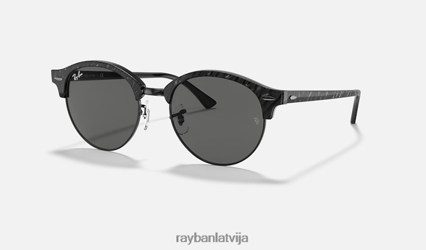 clubround marmors pulēta melna/tumši pelēka F0L86X1142 vīriešiem Ray-Ban saulesbrilles