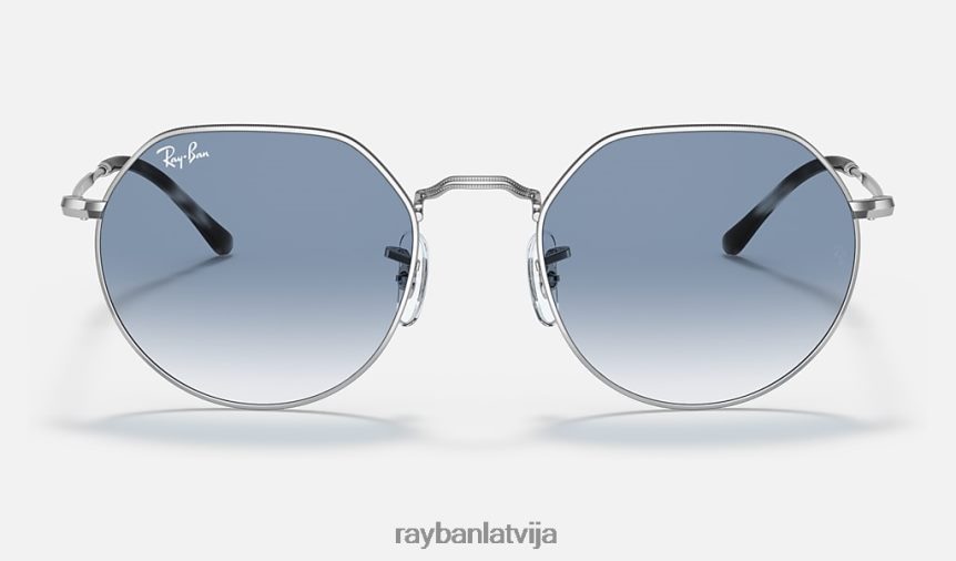 džeks pulēts sudrabs/zils F0L86X75 vīriešiem Ray-Ban saulesbrilles