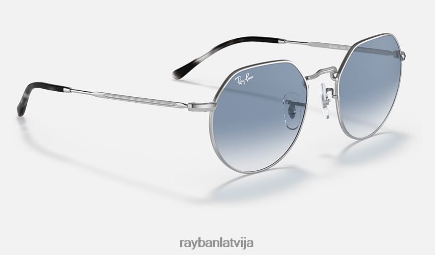 džeks pulēts sudrabs/zils F0L86X75 vīriešiem Ray-Ban saulesbrilles