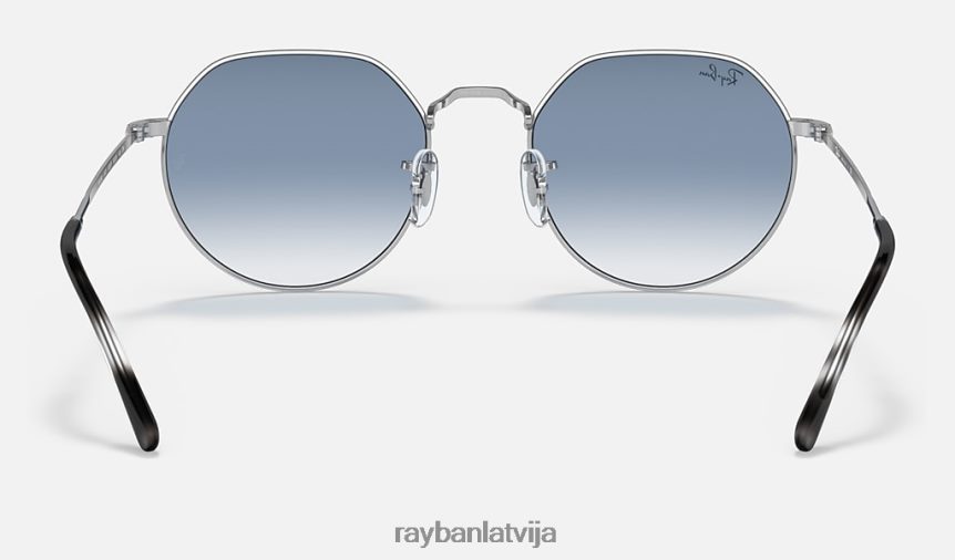 džeks pulēts sudrabs/zils F0L86X75 vīriešiem Ray-Ban saulesbrilles