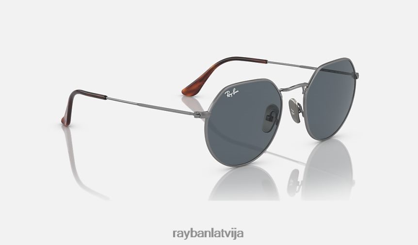 domkrats titāns pulēts gunmetāls/zils F0L86X582 vīriešiem Ray-Ban saulesbrilles