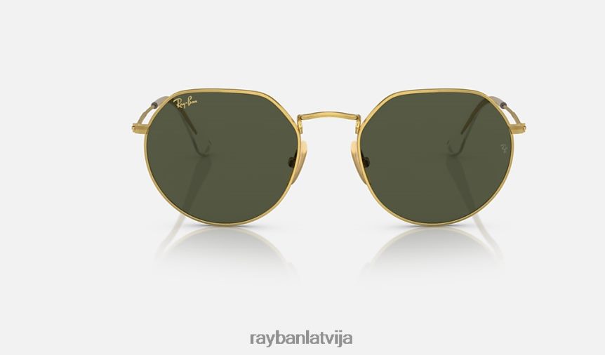 domkrats titāns pulēts zelts/zaļš F0L86X581 vīriešiem Ray-Ban saulesbrilles