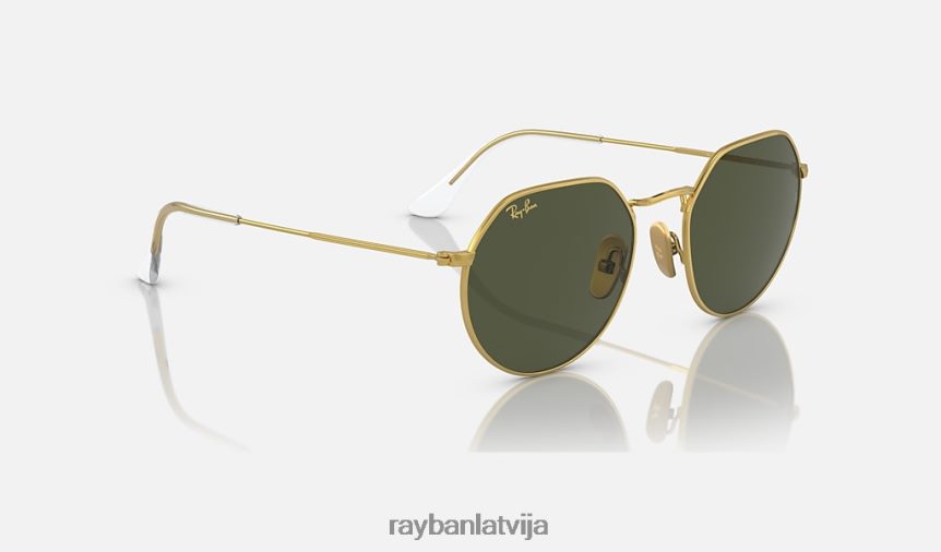 domkrats titāns pulēts zelts/zaļš F0L86X581 vīriešiem Ray-Ban saulesbrilles