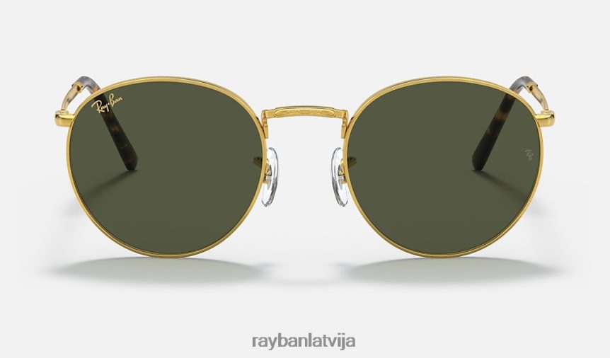 jauna kārta pulēts zelts/zaļš F0L86X196 vīriešiem Ray-Ban saulesbrilles