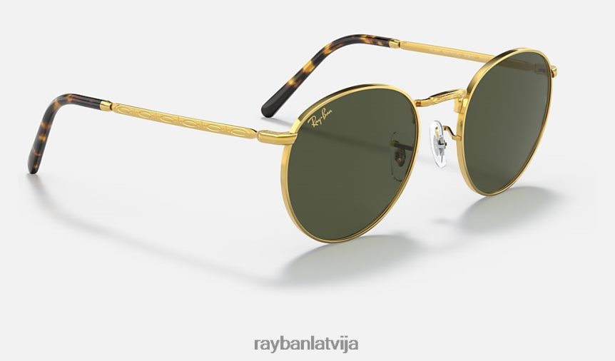 jauna kārta pulēts zelts/zaļš F0L86X196 vīriešiem Ray-Ban saulesbrilles
