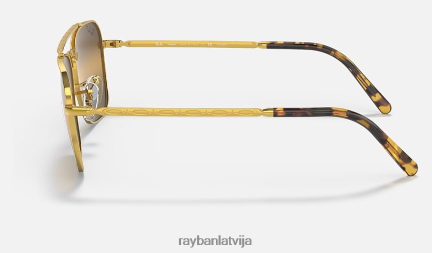 jauna karavāna pulēts zelts/sudrabs/brūns F0L86X142 vīriešiem Ray-Ban saulesbrilles