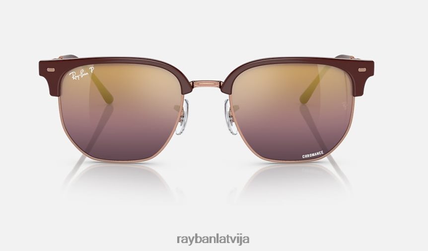 jaunais kluba vadītājs pulēta bordo uz rozā zelta/zelta/sarkana F0L86X312 vīriešiem Ray-Ban saulesbrilles