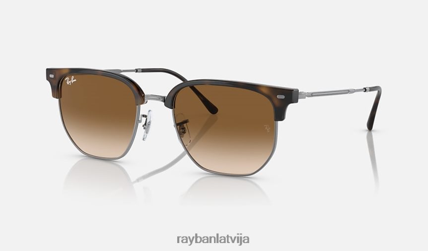 jaunais kluba vadītājs pulēta havana/brūns F0L86X310 vīriešiem Ray-Ban saulesbrilles