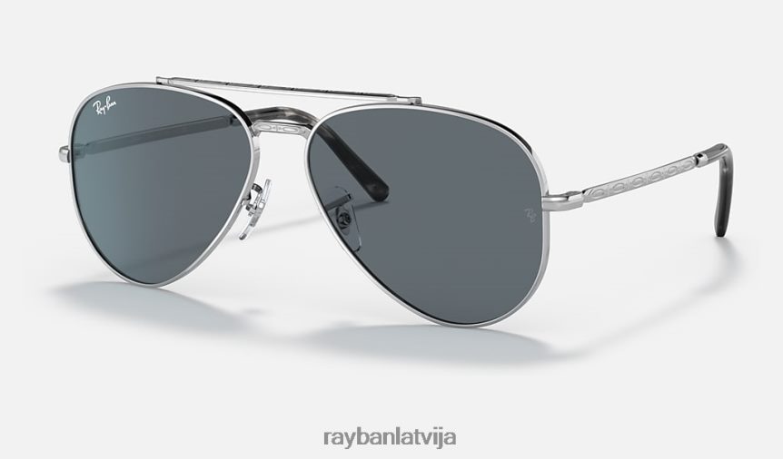 jauns aviators pulēts sudrabs/zils F0L86X171 vīriešiem Ray-Ban saulesbrilles