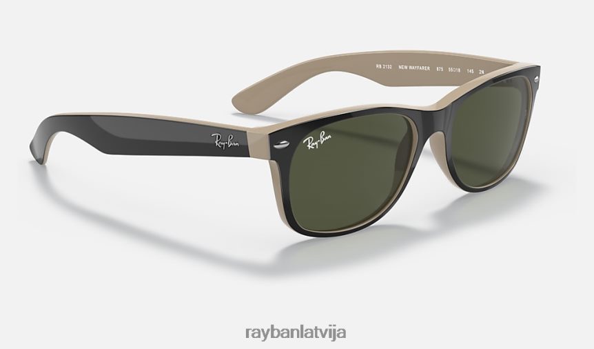 jauns wayfarer krāsu sajaukums pulēta melna/zaļa F0L86X352 vīriešiem Ray-Ban saulesbrilles