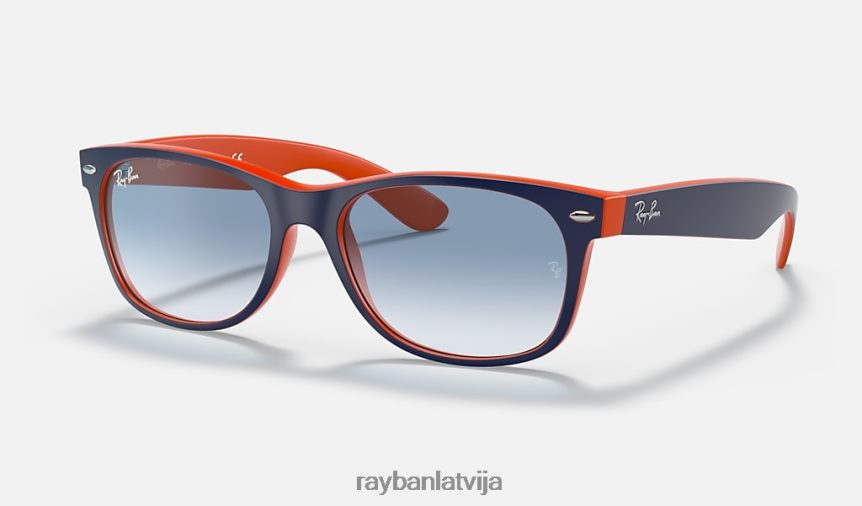 jauns wayfarer krāsu sajaukums pulēta zila uz oranža/gaiši zila F0L86X350 vīriešiem Ray-Ban saulesbrilles