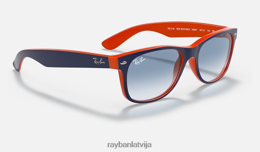 jauns wayfarer krāsu sajaukums pulēta zila uz oranža/gaiši zila F0L86X350 vīriešiem Ray-Ban saulesbrilles