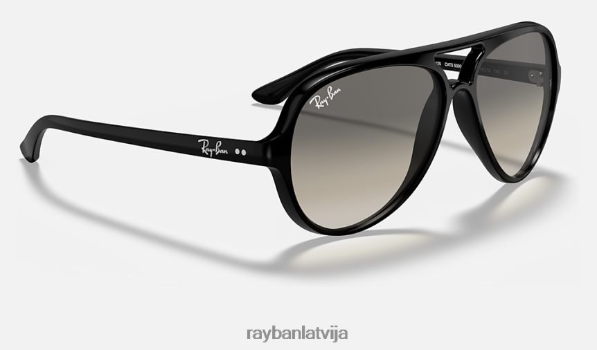 kaķi 5000 klasika pulēta melna/gaiši pelēka F0L86X534 vīriešiem Ray-Ban saulesbrilles