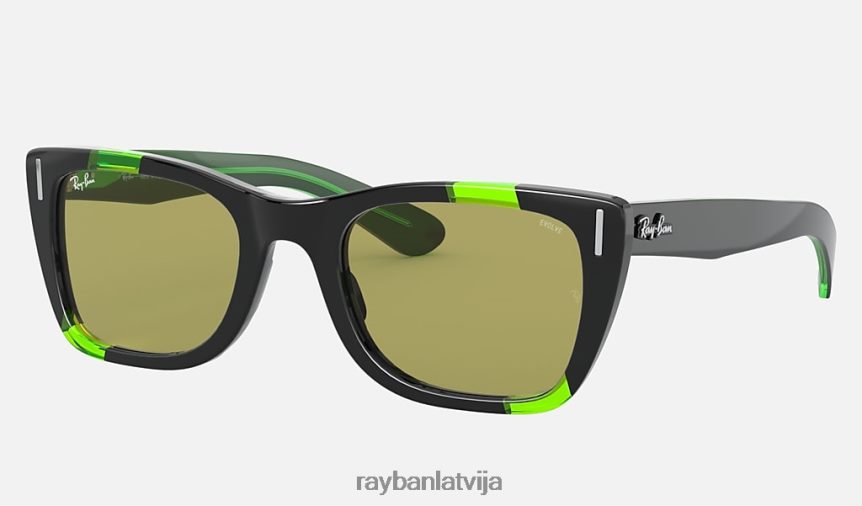 karību zaļais fluo pulēta melna/zaļa fotohroma F0L86X1135 vīriešiem Ray-Ban saulesbrilles