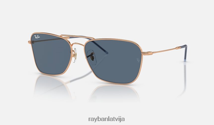 karavāna reverss pulēts rozā zelts/zils F0L86X117 vīriešiem Ray-Ban saulesbrilles