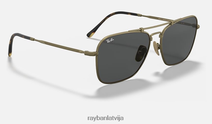 karavāna titāna matēts antīks zelts/pelēks F0L86X1072 vīriešiem Ray-Ban saulesbrilles