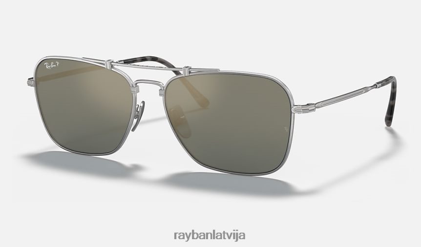 karavāna titāna matēts sudrabs/zils F0L86X1061 vīriešiem Ray-Ban saulesbrilles