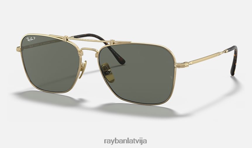 karavāna titāna matēts zelts/zaļš F0L86X1060 vīriešiem Ray-Ban saulesbrilles