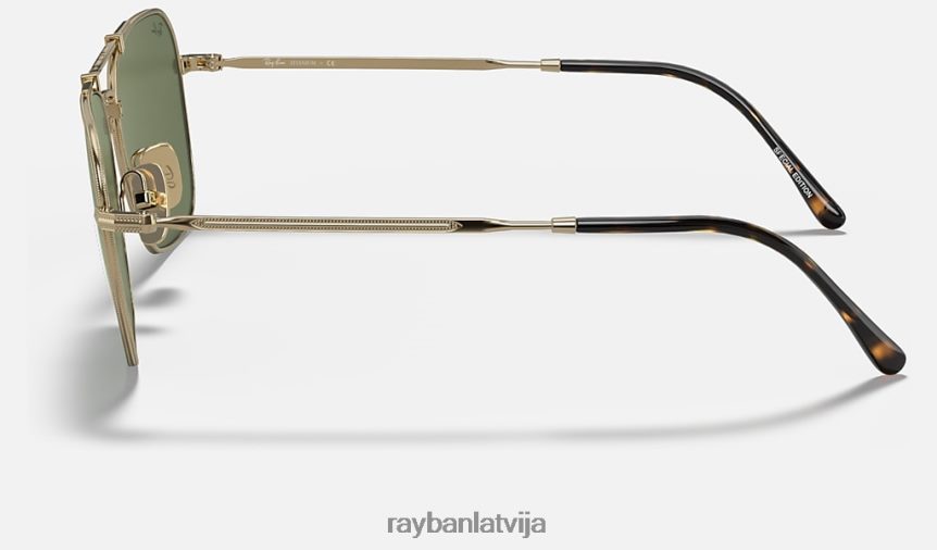 karavāna titāna matēts zelts/zaļš F0L86X1071 vīriešiem Ray-Ban saulesbrilles