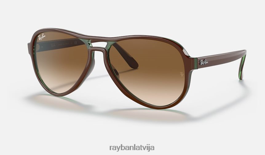 klaidonis pulēta brūna uz zaļa/brūna F0L86X1252 vīriešiem Ray-Ban saulesbrilles