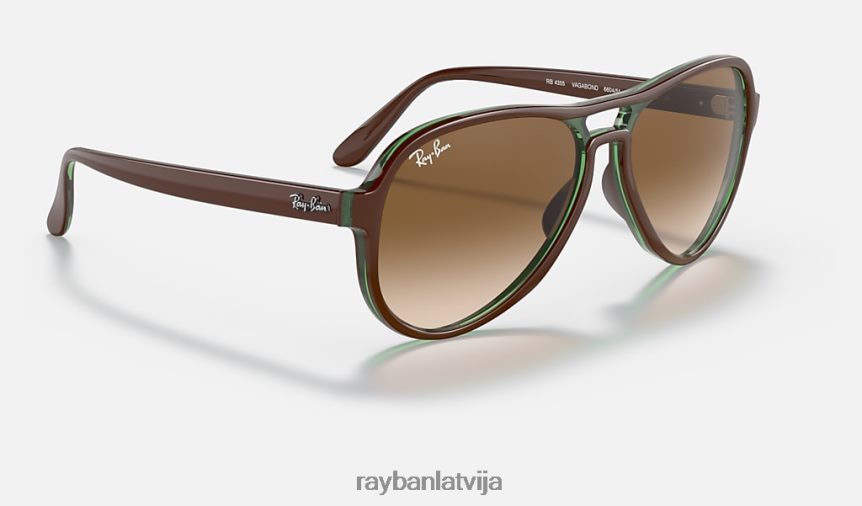 klaidonis pulēta brūna uz zaļa/brūna F0L86X1252 vīriešiem Ray-Ban saulesbrilles