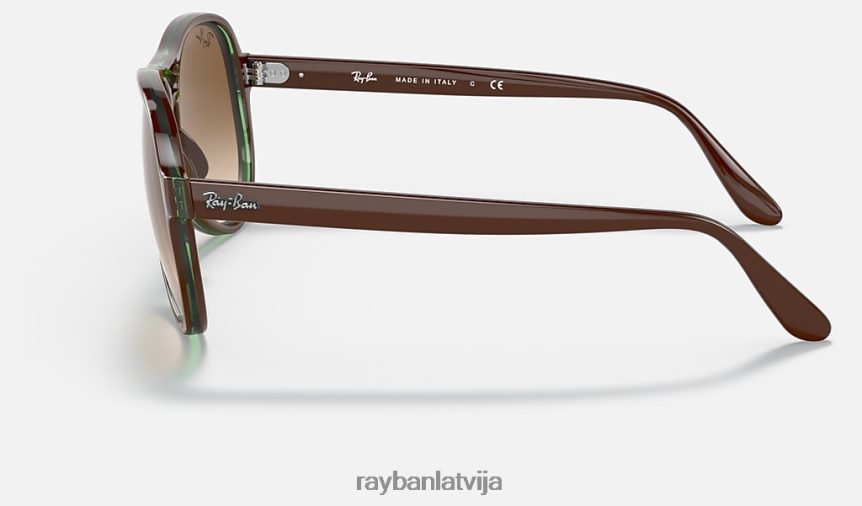 klaidonis pulēta brūna uz zaļa/brūna F0L86X1252 vīriešiem Ray-Ban saulesbrilles