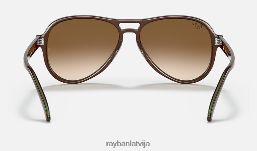 klaidonis pulēta brūna uz zaļa/brūna F0L86X1252 vīriešiem Ray-Ban saulesbrilles