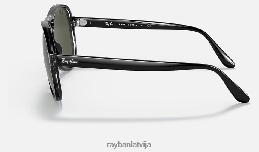 klaidonis pulēta melna/zaļa F0L86X1256 vīriešiem Ray-Ban saulesbrilles