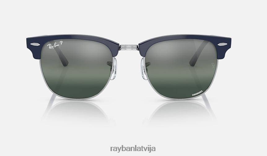 klubmeistara hromance pulēta zila uz sudraba/sudraba/zila F0L86X572 vīriešiem Ray-Ban saulesbrilles